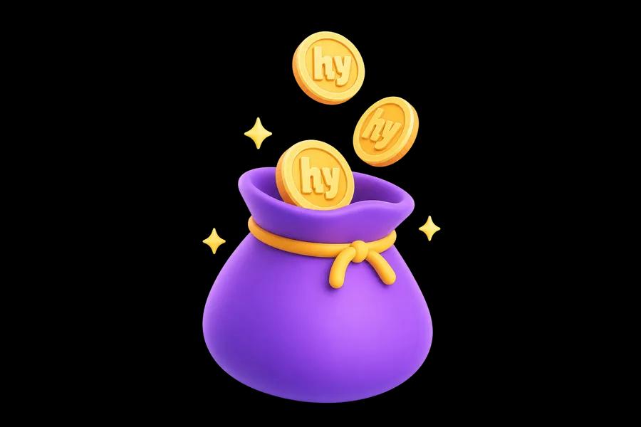 Ilustração de bolsa de Hypecoins