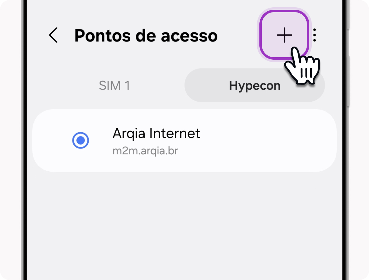Botão para adicionar novo ponto de acesso